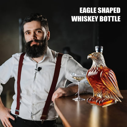 Eagle Shaped Whiskey Decanter with Wings Base – Elegant Animal Model for Home Bar Decor, Dining Table Centerpiece, Wine & Spirits Presentation, Collectible Gift for Special Occasions
