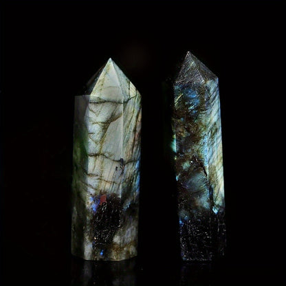 Natural Rainbow Fluorite Crystal Tower Set 7PCS – Hand-Polished Hexagonal Gemstone Obelisks 2.2 Inch, Crystal Points for Home Decor, Meditation, Reiki & Holiday Gift, Eco-Crafted Mineral Collection