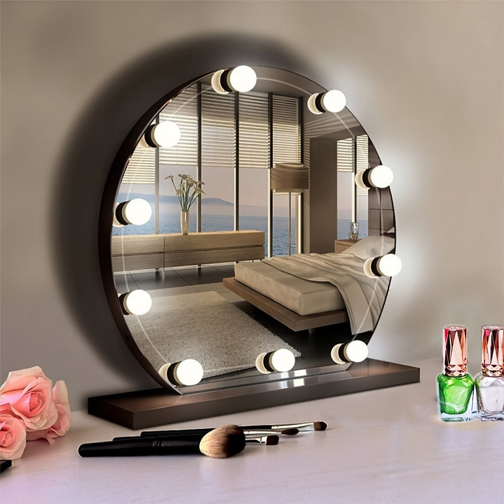 LED Vanity Mirror Light for Makeup – USB Powered 8-Bulb Mirror Lamp with 3 Color Temperatures, Adjustable Brightness & Spacing, Removable Design, Gift for Women Wife