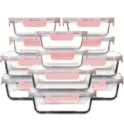 Glass Food Storage Containers with Airtight Lids - Borosilicate Glass Meal Prep Containers Set, Microwave Dishwasher Freezer Safe, BPA Free, Leak Proof Lunch Containers for Kitchen