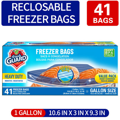 Freezer Storage Bags Resealable – Sturdy Bulk Food Storage Bags with Easy-Open Tabs for Freezer & Refrigerator – 0.25 Gallon, 1 Gallon & 2 Gallon for Fruits, Vegetables, Meats & Meal Prep