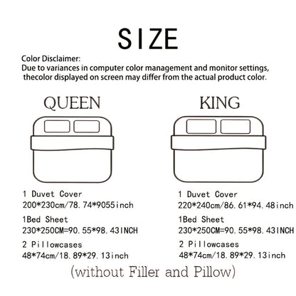 Fluffy Bedding Set 4pcs Soft Warm Plush Duvet Cover with Pillowcases Queen King - Cozy Autumn Winter Comforter Set 8 Colors
