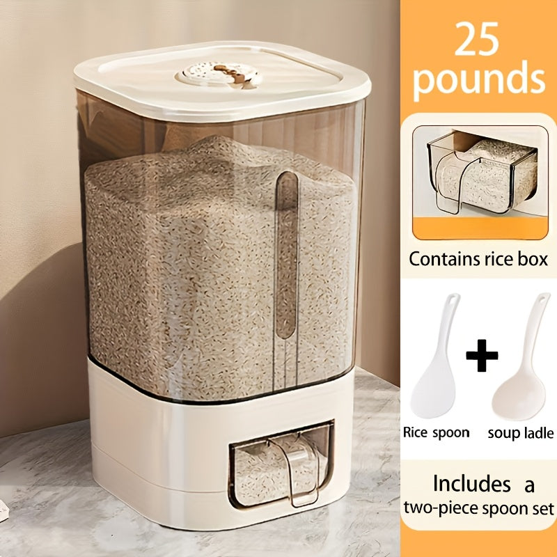 Airtight Rice Container with Measuring Cup | Large Capacity Moisture-Proof Rice Dispenser for Rice, Grains, Flour, Pet Food – BPA-Free Kitchen Food Storage