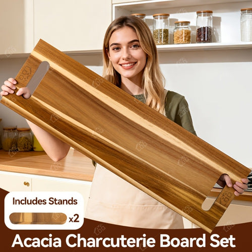 Charcuterie Board Extra Large 36x12 Inch Acacia Wood Cutting Board with Handles 3FT Rectangular Cheese Serving Platter Oversized Grazing Board for Meat Appetizers Party Entertaining Housewarming BBQ Gift