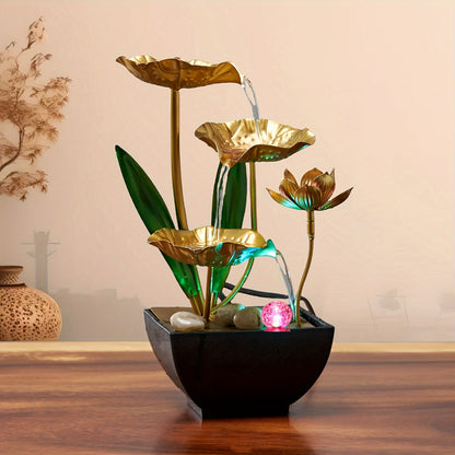 Indoor Tabletop Fountain Desktop Water Feature, Small Relaxing Flowing Water Fountain for Living Room, Bedroom, Office & Spa, Calming Zen Decor & Unique Housewarming Gift