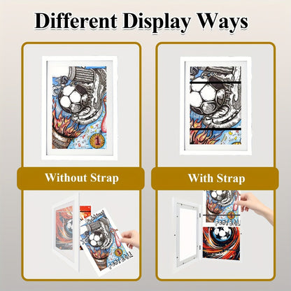 Kids Art Frame Changeable Front-Opening Display – Children Artwork Picture Frame for 8.5x11 & 10x12.5 Drawings, Paintings & School Projects, Perfect Christmas & Holiday Gift, White / Wood / Black, 2/4/8 Pack