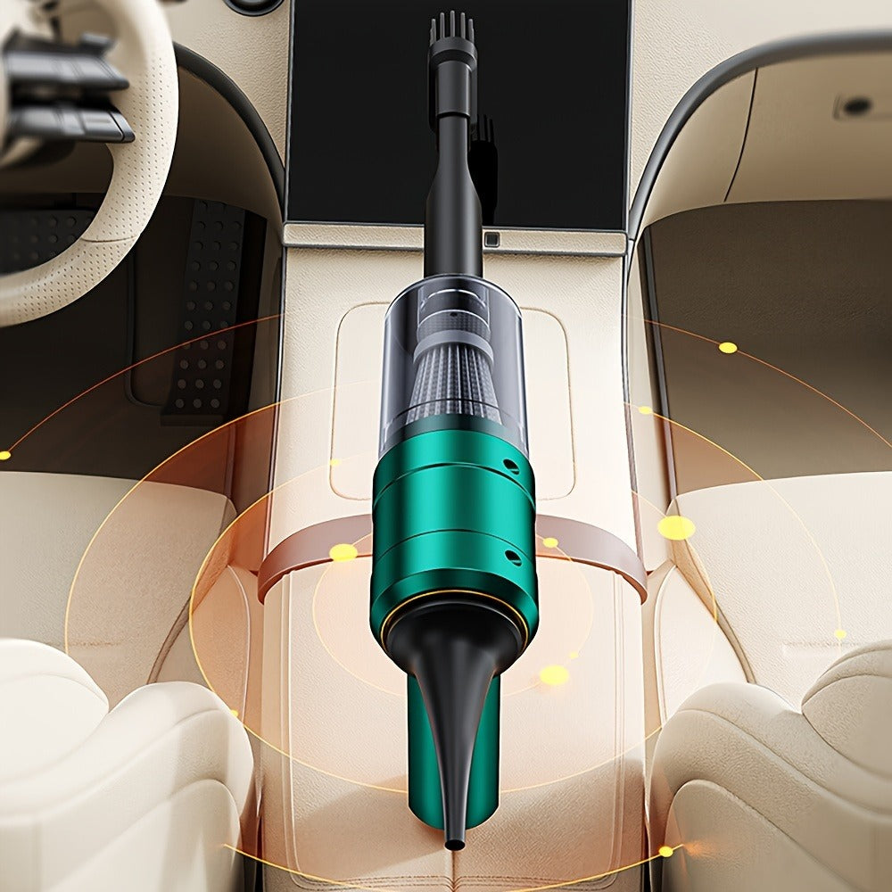 Mini Handheld Vacuum Cordless 4-in-1 Rechargeable | Portable Car Vacuum Cleaner & Air Blower & Hand Pump – Dust Buster for Keyboard, Car Interior, Inflate & Deflate, Green