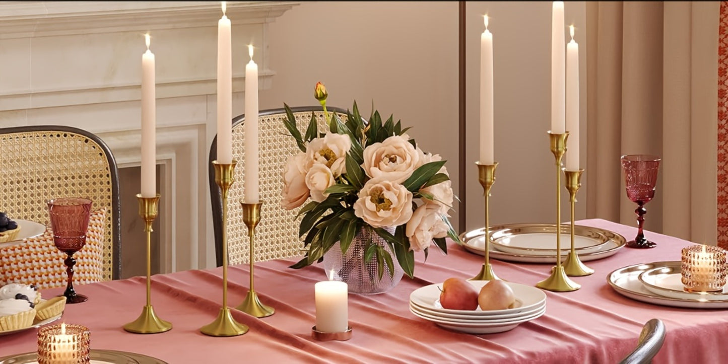 Metal Bell Candlestick Holders Set – Vintage Copper & Black Taper Candle Holders for Wedding Centerpieces, Christmas Table Decor, Halloween, Anniversary, Birthday Party, Home & Hotel Decoration