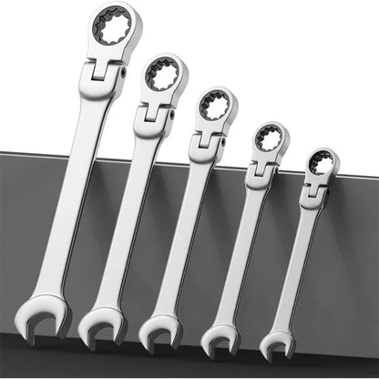 Ratcheting Wrench Set 16pcs Flex Head 180°, Metric 6-22mm CR-V Steel Combination Wrench Kit with 72-Tooth Ratchet & Organizer Bag, Professional Flex Head Ratchet Wrench for Auto & Home Repair