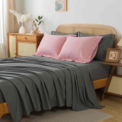 Comforter Set 7-Piece Bed in a Bag Queen King Full Soft Microfiber Down Alternative Comforter Fitted Sheet Flat Sheet Pillow Shams Pillowcases All Season Bedding Set 34 Colors