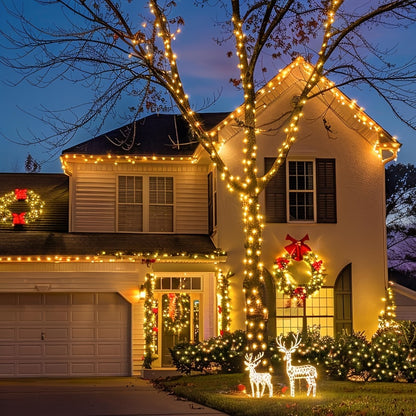 Solar LED Fairy String Lights IP65 Waterproof – 40FT or 80FT with 8 Lighting Modes for Independence Day, Christmas, Wedding, Garden & Yard – White, Warm White, Multi Color, Purple, Orange & Blue