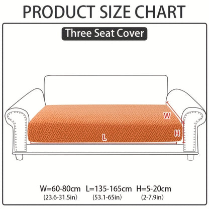 Jacquard Stretch Sofa Cover Non-Slip | Elastic Wear-Resistant Couch Slipcover, Polyester Jacquard Fabric, 1 to 4 Seat Sectional L-Shape, Armrest Backrest, Machine Washable