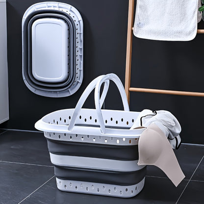 Collapsible Laundry Basket 16 Gallon with Handles – Foldable Plastic Laundry Hamper, Space-Saving Portable Dirty Clothes Basket for Bathroom, Bedroom & Laundry Room