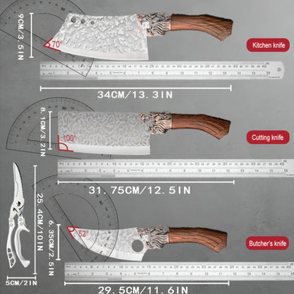 Kitchen Knife Set 7-Piece, Professional Stainless Steel Chef Knives with Replaceable Blades, Hand Forged Alloy Steel Kitchen Knives for Home Cooking, Food-Safe Full Kitchen Cutlery Set