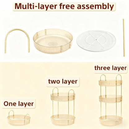 360 Rotating Makeup Organizer Skincare Storage Rack - Multi-Layer Detachable Cosmetic Organizer for Perfume, Lipstick, Skincare, Desktop Vanity Organizer for Bathroom & Bedroom