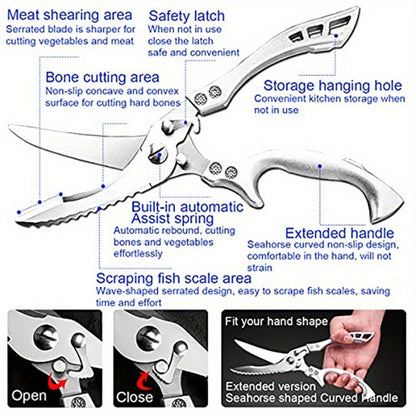 Kitchen Knife Set 3/7pc Professional Chef Knife Set with Butcher Boning Scissors | Stainless Steel Cooking Knives for Home Hotel Camping