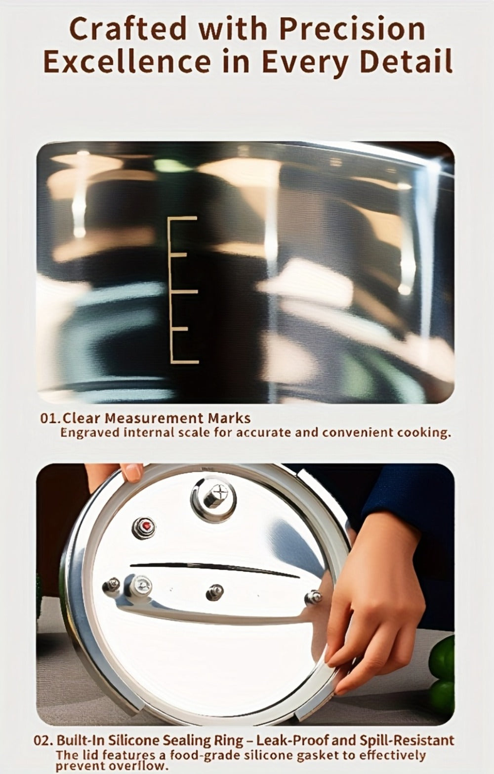 Pressure Cooker Stainless Steel with One-Twist Lock Lid – Heavy-Duty Induction & Gas Compatible Stew Pot in 1.32gal, 1.59gal & 2.11gal, Dishwasher Safe Family Soup Cooker for Daily Cooking