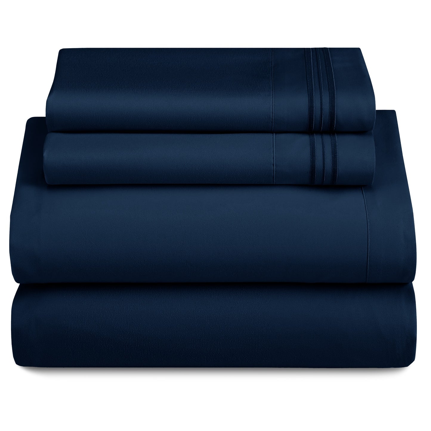 Bed Sheets Set 4-Piece Microfiber 1800 Series Deep Pocket Fitted Sheet Flat Sheet Pillowcases Soft Breathable Wrinkle Fade Resistant Twin Full Queen King Cal King 20 Colors