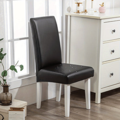 Dining Chair Covers Set of 4 6 Waterproof PU Leather Stretch Slipcover Oil Proof Universal Fit Chair Protector for Dining Room Kitchen Hotel Home Decor - 9 Colors
