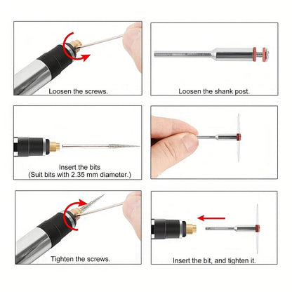 Mini Rotary Tool Kit - Wireless USB Rechargeable Micro Drill Carving Pen for Cutting, Carving, Drilling, Polishing & Buffing (58/74/83 Pcs)