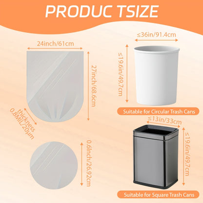 13 Gallon White Roll Garbage Bags Leak Proof Large Capacity Kitchen Trash Bags for Kitchen Living Room Bathroom Waste Bin 26 Count 62 Count 104 Count