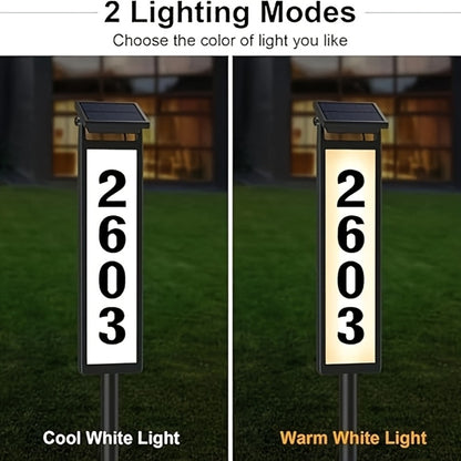 Solar House Number Light LED – DIY Address Sign with 38 LEDs, Switchable Warm & Cool White, IP44 Weatherproof, 270° Solar Panel, Auto On/Off for Home, Yard, Farm & Garden