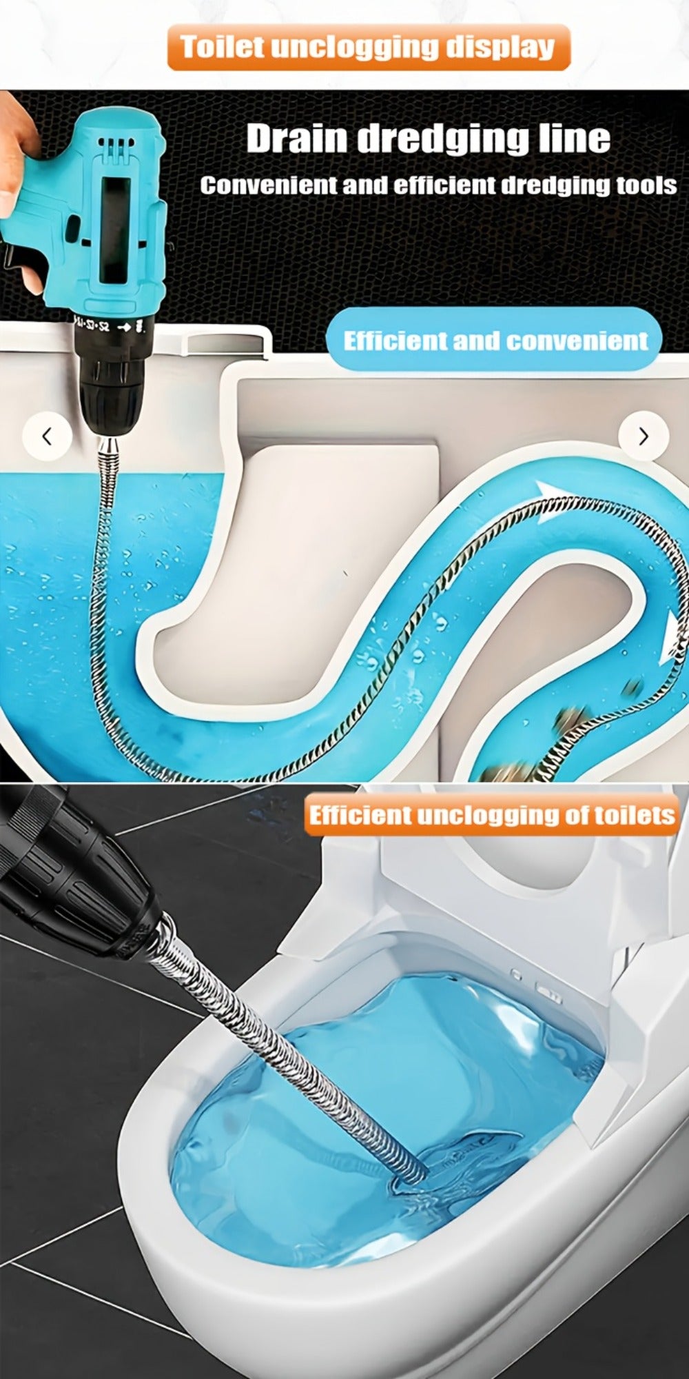Drain Snake Pipe Unclogger 59 Inch Flexible Hair Clog Remover Tool for Sink, Toilet & Bathroom Drain – Reusable Plumbing Snake Drain Cleaner, Easy to Use
