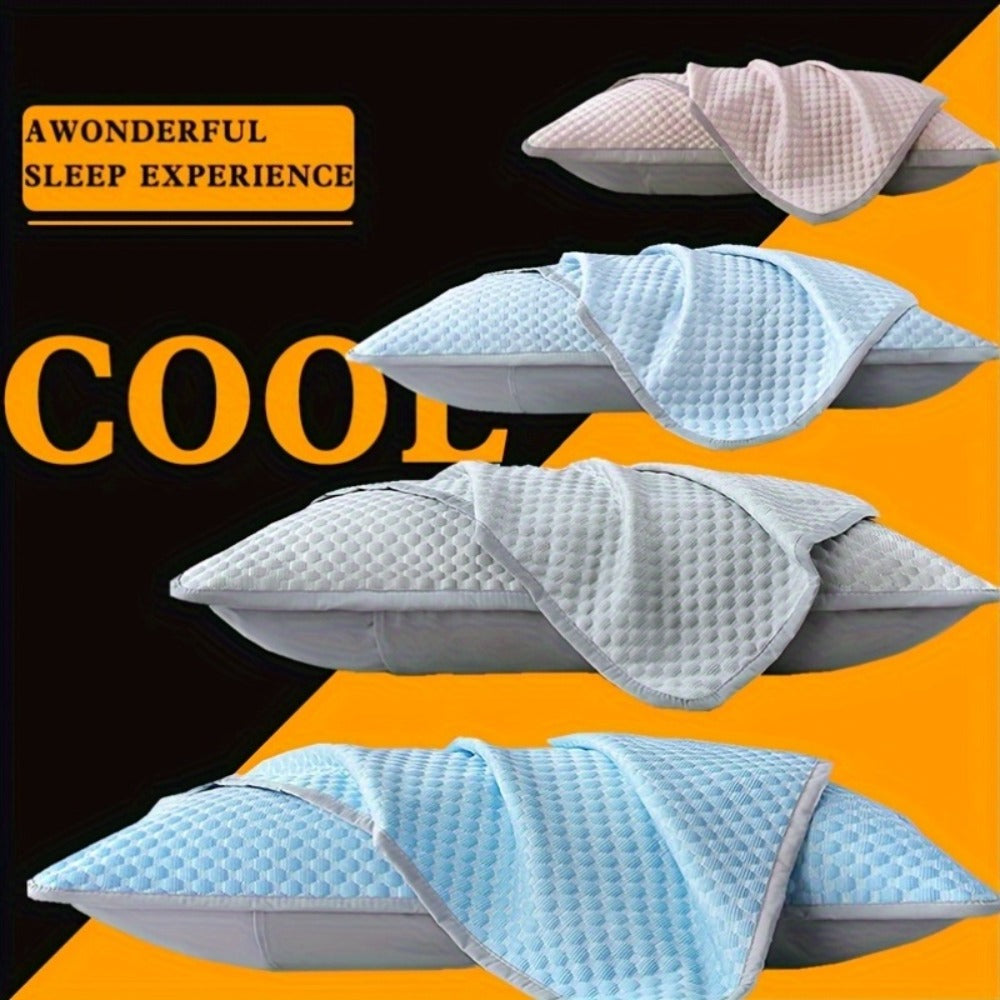 Cooling Pillow Cases 2-Pack 3D Ice Bean Texture – Soft Polyester Pillowcases for Summer | Machine Washable | Cool Sleep Bedroom Pillow Covers | 18.9" x 29.13" | No Insert