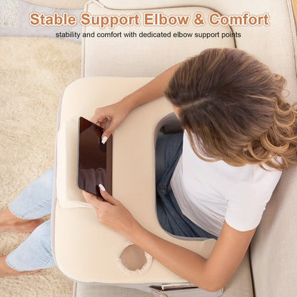 Reading Pillow with Side Pocket & Memory Foam Filling, Large Backrest Pillow for Bed Sofa Floor, Husband Pillow for Reading Gaming Relaxing, Gifts for Men Women, Gray, 2.2KG/4.5LB