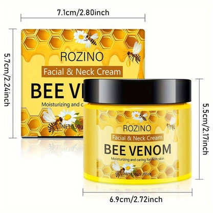 Bee Venom Face & Neck Lifting Firming Cream 150g with Hyaluronic Acid & Vitamin E – Anti-Aging Moisturizer for Tightening, Hydrating & Smoothing Skin