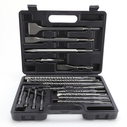 17PCS SDS Plus Hammer Drill Bits and Chisel Set Carbide-Tipped Masonry Drill Bits for Concrete Stone Brick with Portable Storage Case Professional Rotary Hammer Bit Kit