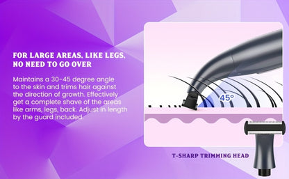 Women's Electric Bikini Trimmer Body Shaver Cordless Painless Razor Replaceable Heads Facial Hair Eyebrow Nose Ear Hair Removal Sensitive Skin