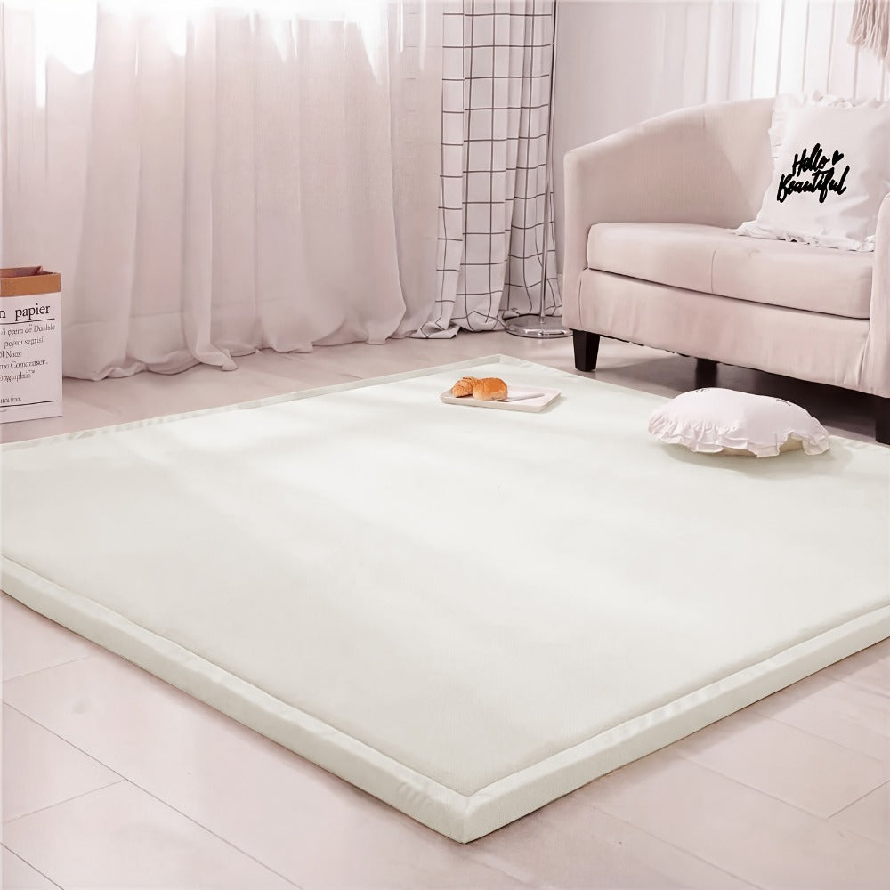 Memory Foam Area Rug Tatami Mat Non-Slip Coral Velvet Floor Mat for Living Room Bedroom Kids Playroom Yoga — Multiple Sizes & Colors