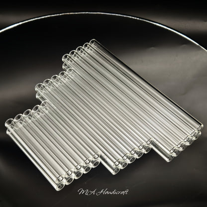 Glass Straws Reusable 12 Pack with Cleaning Brushes - Borosilicate Glass Drinking Straws 6 or 8 Inch, Clear & Colorful, Thick 12mm, Dishwasher Safe for Smoothies, Juice, Coffee & Cocktails