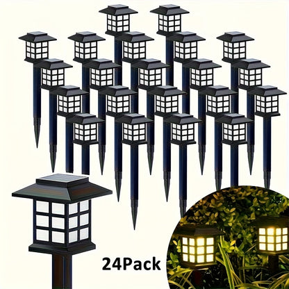 Solar Garden Lights Outdoor Waterproof Landscape Pathway Lights Solar Powered LED Stake Lights for Yard Patio Walkway Holiday Decor Warm White Colorful