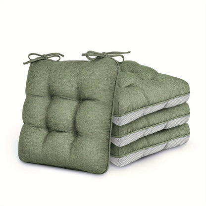 Memory Foam Chair Cushions 4/8 Pack, Non-Slip Seat Pads for Dining Chairs, Kitchen, Office & Patio – Indoor Outdoor Chair Pads M/L Size