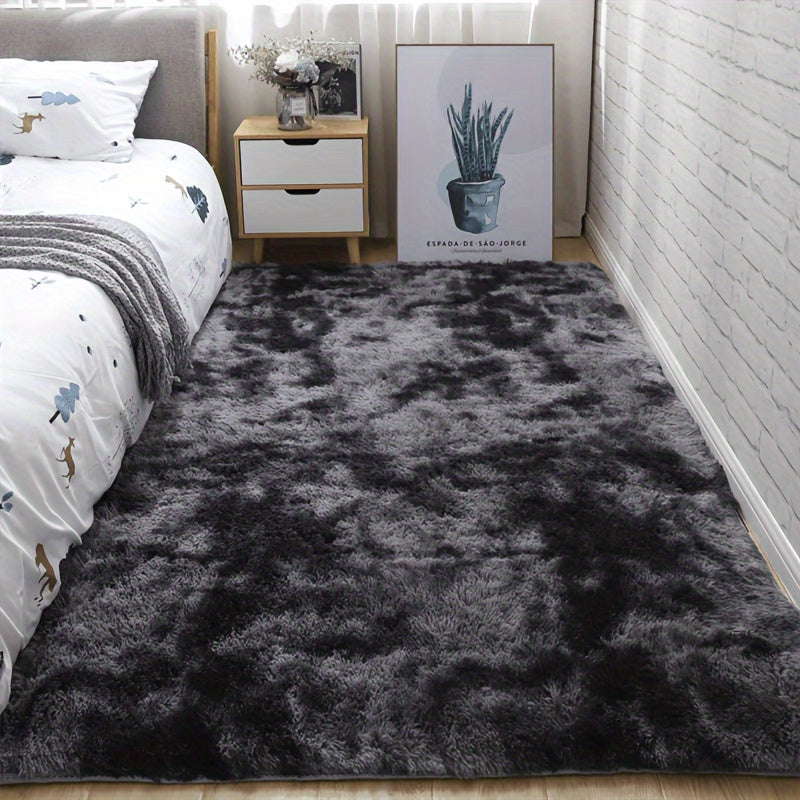 Shaggy Area Rug Soft Plush Fuzzy Carpet Non-Slip Tie-Dye Design for Bedroom Living Room Nursery Dorm — Pet Friendly Machine Washable Multiple Sizes & Colors