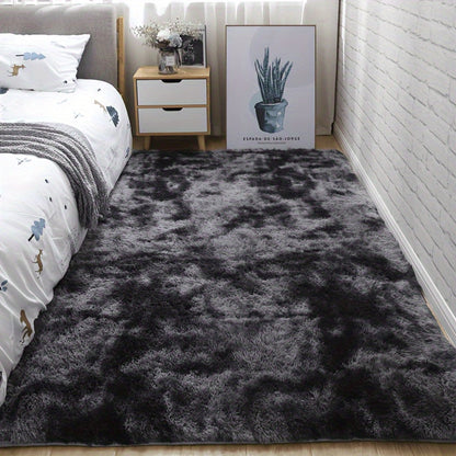 Shaggy Area Rug Soft Plush Fuzzy Carpet Non-Slip Tie-Dye Design for Bedroom Living Room Nursery Dorm — Pet Friendly Machine Washable Multiple Sizes & Colors
