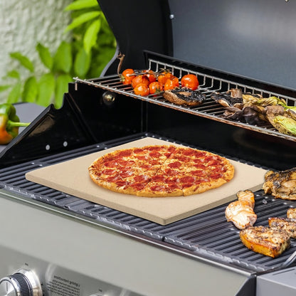 Pizza Stone for Oven and Grill Heavy Duty Cordierite Baking Stone Thermal Shock Resistant for Pizza Bread Rectangular 15x11.8 Inch Round 15 Inch