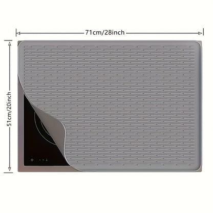 Silicone Stove Top Cover Mat – Heat-Resistant 28x20 Inch Cooktop Protector & Dish Drying Mat for Gas & Electric Stoves – Scratch-Resistant Kitchen Counter Guard – 1 or 2 Pack with Magnetic Rack Option