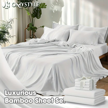 Fitted Sheet Set Cooling Deep Pocket - 2000TC Soft Microfiber Bed Sheet, Shrink Fade Wrinkle Resistant, 11 Colors 4 Sizes