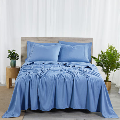 Bamboo Blend 6-Piece Sheet Set – 2000 Thread Count SnugGrip Fitted Sheet 16" Deep Pocket Soft Wrinkle Resistant Twin Full Queen King Cal King