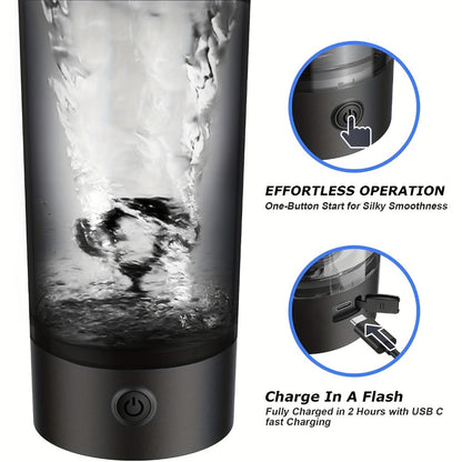 Electric Protein Shaker Bottle 24oz USB Rechargeable Self Stirring Blender Cup BPA Free Portable Gym Mixer for Protein Shakes Meal Replacements Fitness Gift