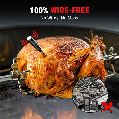Wireless Meat Thermometer 500Ft Bluetooth – Dual Sensor Digital Food Thermometer for Oven, Grill, BBQ, Smoker & Air Fryer with App & Temperature Alarm
