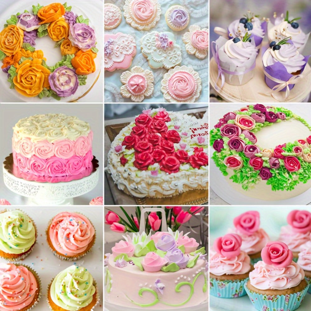 386 Pcs Cake Decorating Baking Set with Piping Nozzles & Frosting Tips – Complete Beginner Baking Tool Kit with Floral Nozzles, Pastry Tips & Decorating Tools