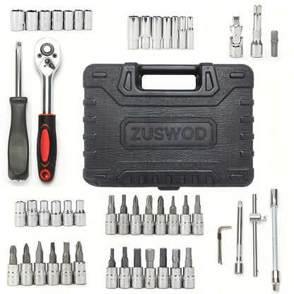 Impact Socket Set 53/54/194/518PCS – 3/8" Drive CR-V Steel | Metric 8-22mm & Imperial 5/16"-3/4" | Complete Socket Kit for Car Repair, DIY & Mechanics | Best Gift for Men