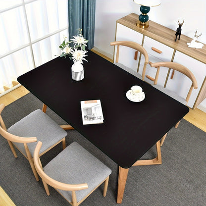 Stretch Table Covers 6Ft Washable Elastic Rectangle Tablecloth for Parties Weddings Picnics Camping, Spandex Polyester Blend, Fits Standard 6 Foot Tables, Set of 3 6 9 or 12, Black White Blue