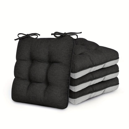 Memory Foam Chair Cushions 4/8 Pack, Non-Slip Seat Pads for Dining Chairs, Kitchen, Office & Patio – Indoor Outdoor Chair Pads M/L Size