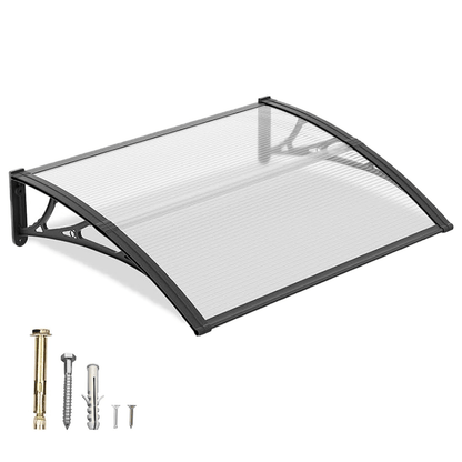 Window Awning Door Canopy Polycarbonate Overhang – UPF 50+ UV & Rain Protection, Leak-Proof Hollow Sheet, Weather-Resistant Outdoor Patio Awning for Doorways, Windows, Storefronts – Multiple Sizes & Colors