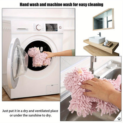 Microfiber Kitchen Towels Super Absorbent Cute Puppy Cartoon Design Dish Towels for Kitchen Bathroom Hand Towel Knit Fabric Quick Dry Blue Gray Pink Brown